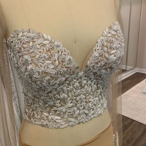 Martina Liana “Belle” long sleeve beaded corset